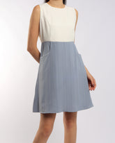 Stripes Bottom A Line Dress - Black (Non-returnable)